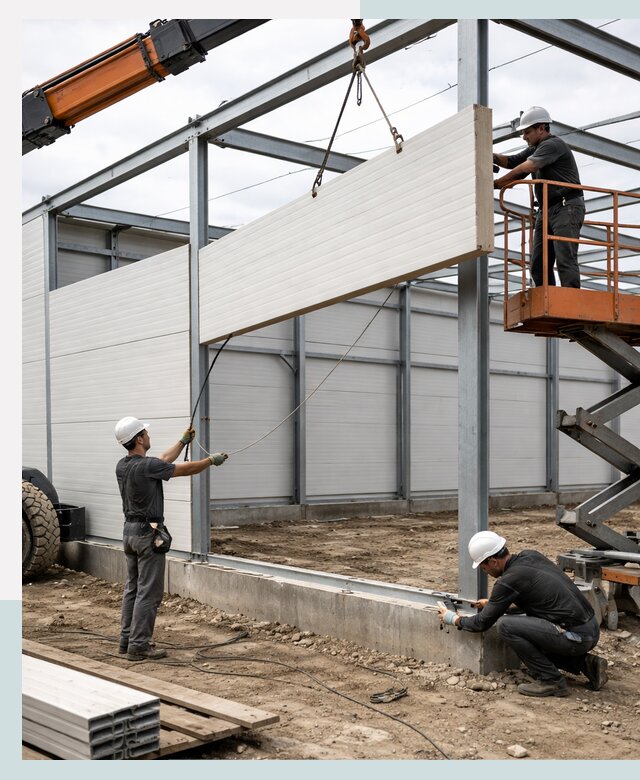 Строительство складов из сэндвич панелей в Белове под ключ